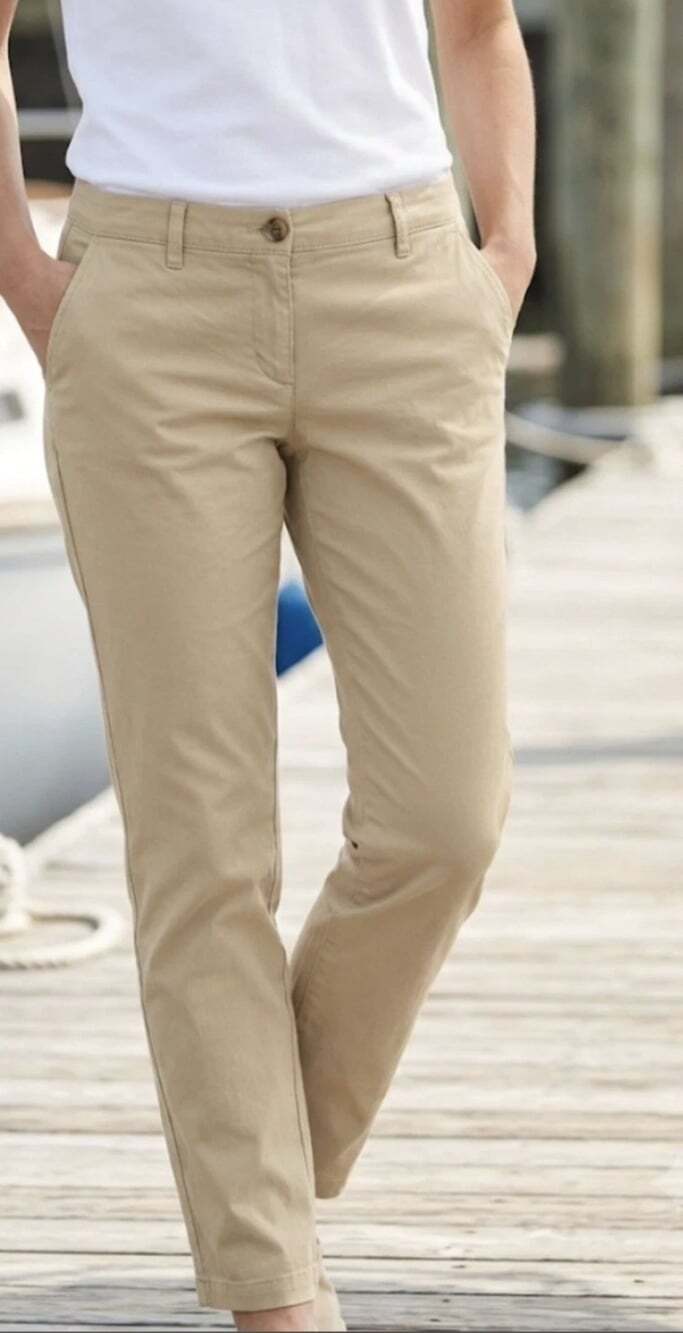 Nautica Jeans Co. Beige Chino Pants - Women's Size 10 Slim Fit, EUC Preppy